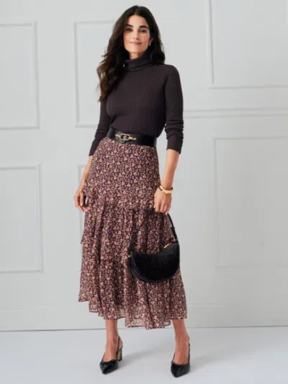 J. MCLAUGHLIN Giulia Skirt In Flower Market Plum Purple NWT *AS IS*